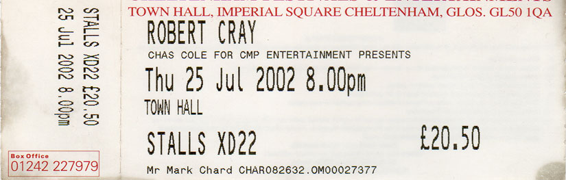 Robert Cray Ticket